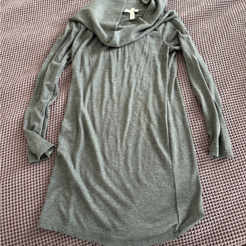 Ambiance Heather Gray Cowl Neck Sweater Dress